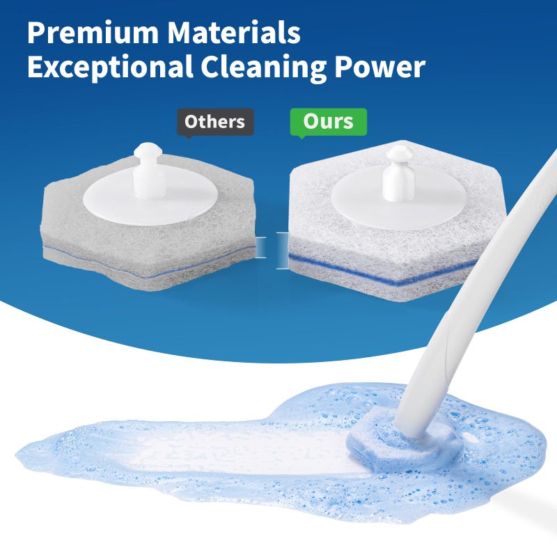 oshang Toilet Brush Refills, Toilet Refill Pads, Disposable Toilet Brush Heads for Toilet and Bathroom Cleaning, Compatible with Clorox Toilet Brush (32 Count) - Image 5
